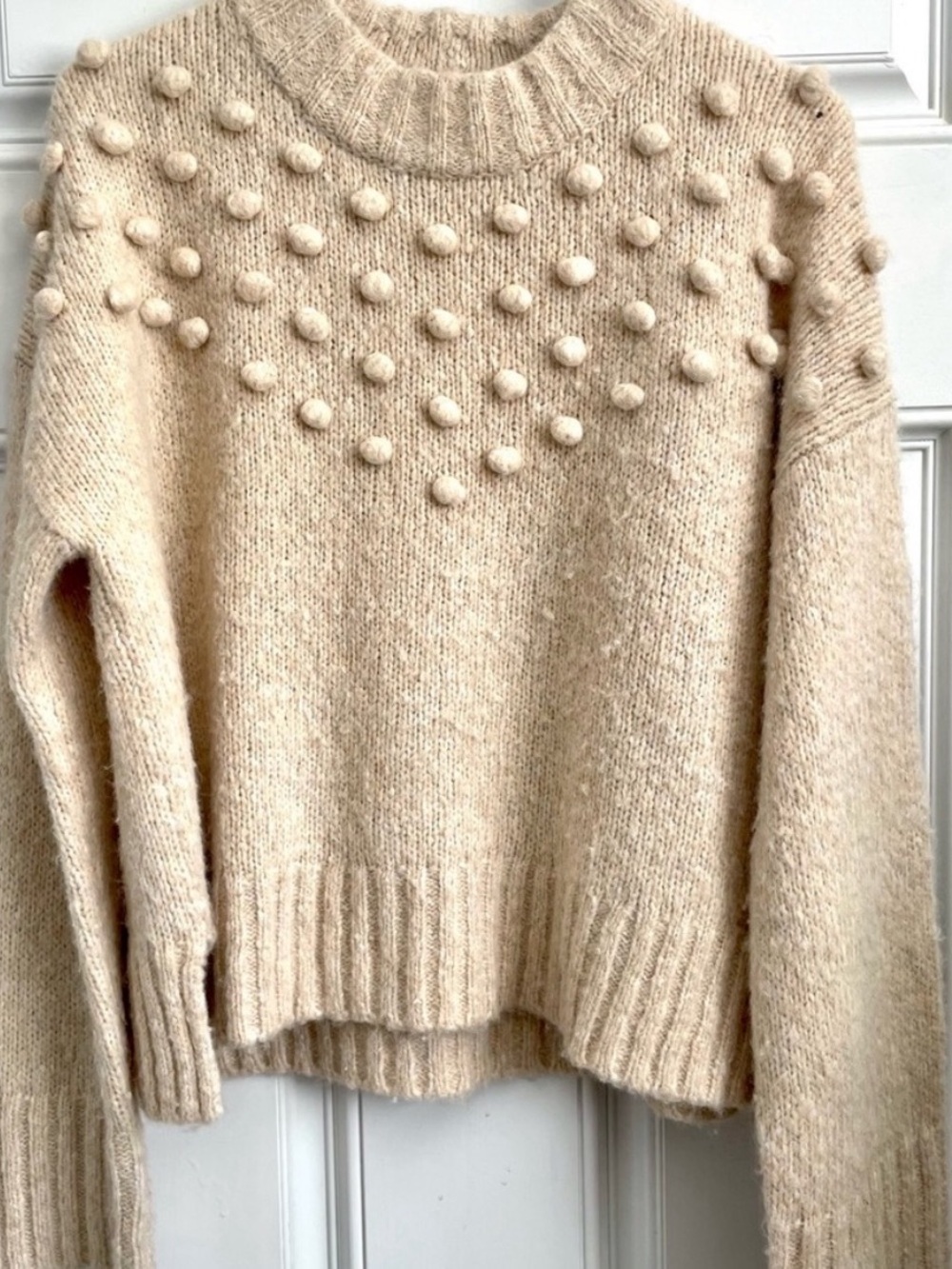 Madewell Placed Bobble Sweater in Ivory Size L